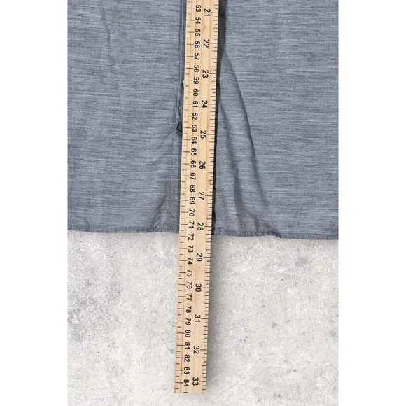 JOHN VARVATOS Sz 16x32-33 MENS Dress Shirt Gray Lightweight Cotton Button - Picture 6 of 12